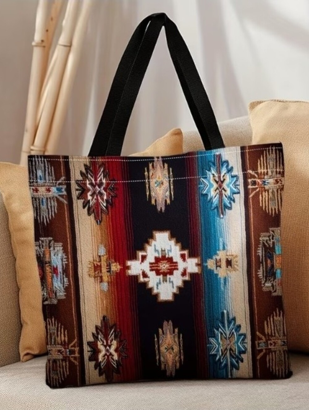Southwestern Aztec  Stripe Lightweight Tote Bag. New!